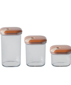 Set 3 hộp (500-1000-1500ml) đựng thực phẩm khô nhựa nguyên sinh Pull Box OMADA sản xuất 100% tại Italy - màu Sunrise