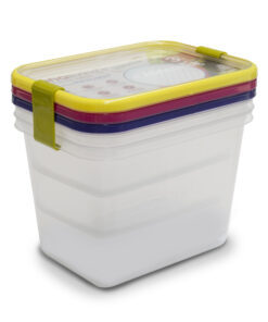 Set 3 hộp đựng thực phẩm kháng khuẩn (1000-1300-2100ml) Sanaliving OMADA sản xuất 100% tại Italy - 3 màu