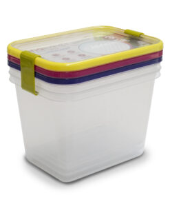 Set 3 hộp đựng thực phẩm kháng khuẩn 2100ml Sanaliving OMADA sản xuất 100% tại Italy - 3 màu